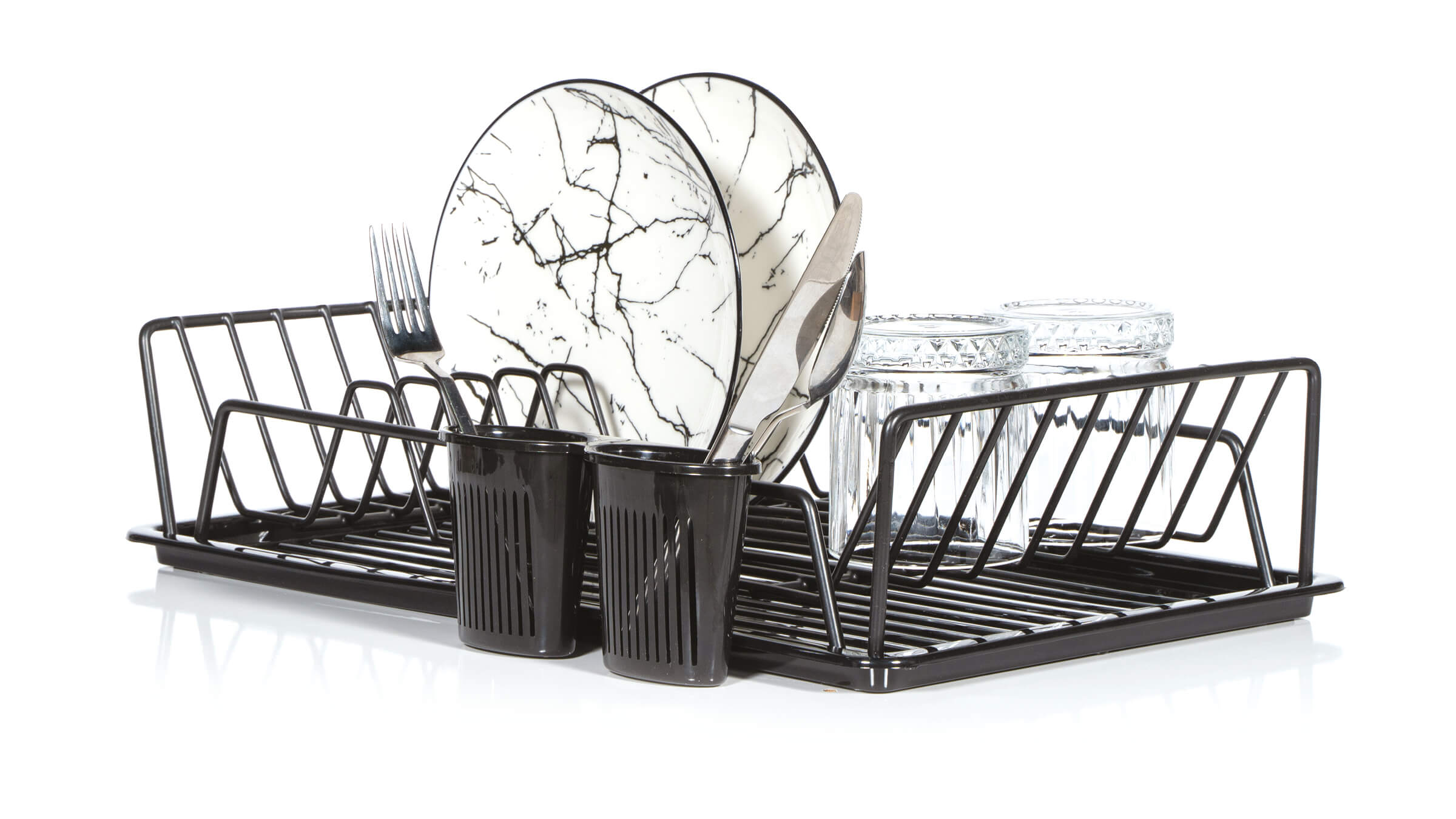 Flat-Line Dish Drainer White Plated - Zensan Wire Housewares