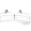 Single Bath Corner Shelf Square White PE Plated - Image 3