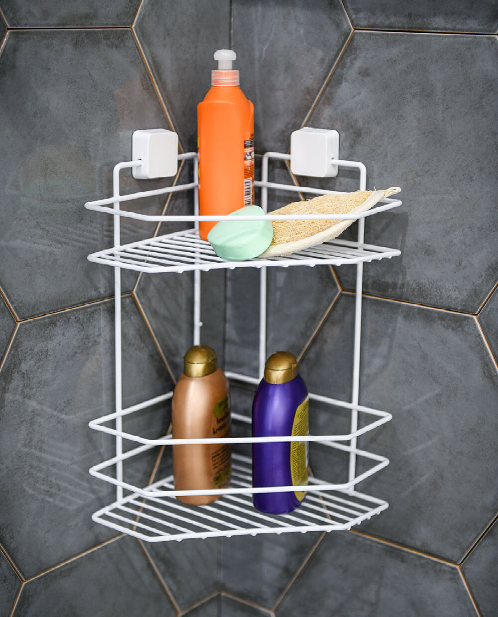 Two Tier Foldoble Organizer Bath Shelf Gold Plated - Zensan Wire Housewares