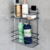 Two Tier Bath Shelf Rectangle Anthracite PE Plated - Image 2