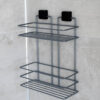 Two Tier Bath Shelf Rectangle Anthracite PE Plated - Image 3
