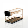 Two Tier Portable Dish Drying Rack Gold PE Plated (50cm) - Image 4