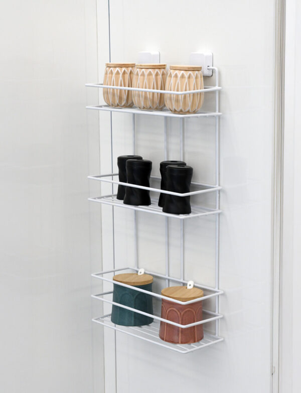 Three Tier Bath Shelf Rectangle White PE Plated