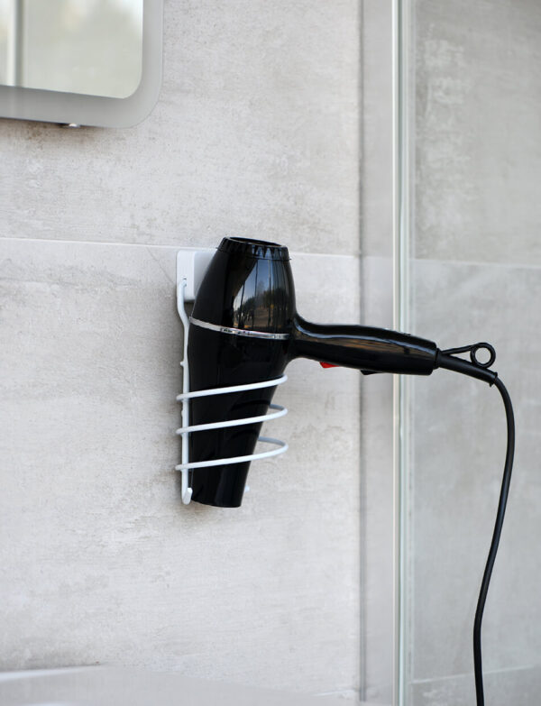 Hair Dryer Holder White PE Plated